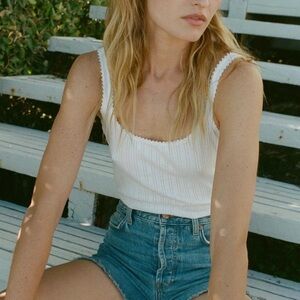 Doen Shae Pointelle Tank top size L white